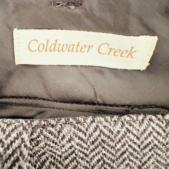 Coldwater Creek Womens Pants Menswear Ponte Trouser Knit Herringbone Grey W18 - Picture 5 of 12